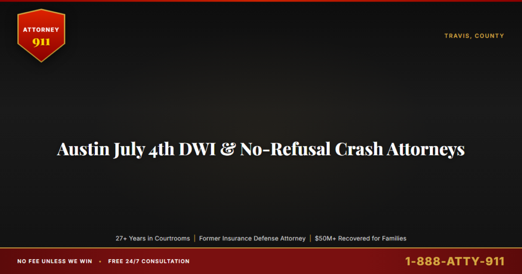 Austin July 4th DWI & No-Refusal Crash Attorneys, How the 2026 Initiative Hands Texas Families Court-Admissible BAC Eviden... — Attorney911, The Manginello Law Firm