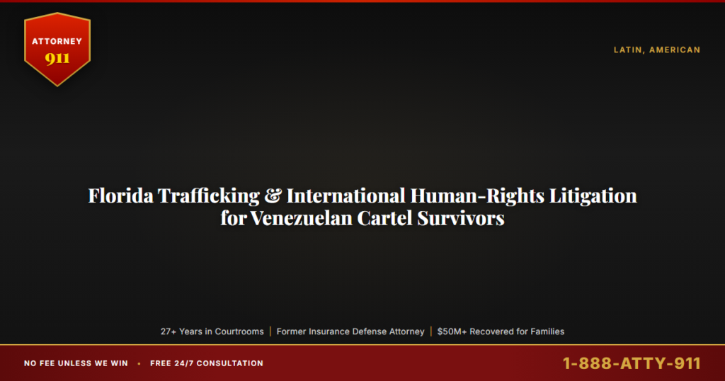 Florida Trafficking & International Human-Rights Litigation for Venezuelan Cartel Survivors, TVPA § 1595, Civil RICO Trebl... — Attorney911, The Manginello Law Firm