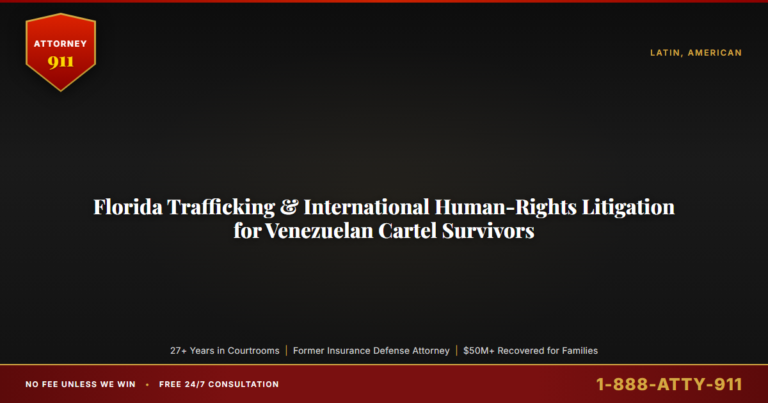 Florida Trafficking & International Human-Rights Litigation for Venezuelan Cartel Survivors, TVPA § 1595, Civil RICO Trebl... — Attorney911, The Manginello Law Firm