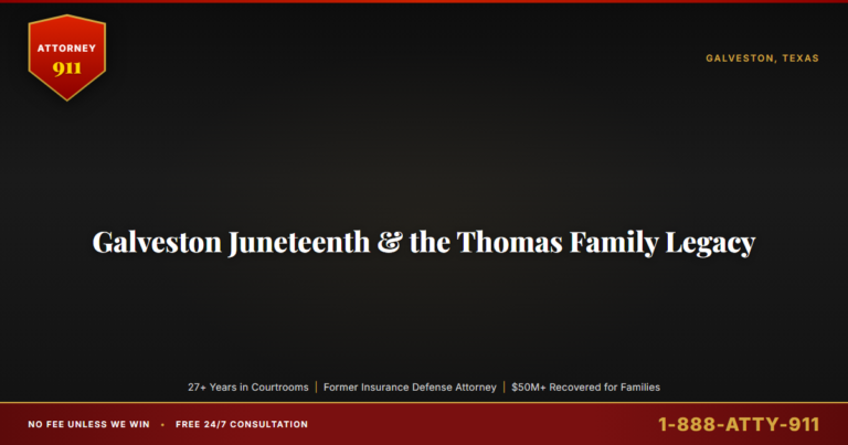 Galveston Juneteenth & the Thomas Family Legacy, Attorney911 Explores the 1865 Reading of General Order No. 3, John Fluker... — Attorney911, The Manginello Law Firm