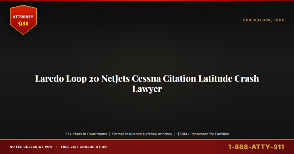 Laredo Loop 20 NetJets Cessna Citation Latitude Crash Lawyer, Texas Wrongful Death & Aviation Disaster Claims Under FAA Pa... — Attorney911, The Manginello Law Firm