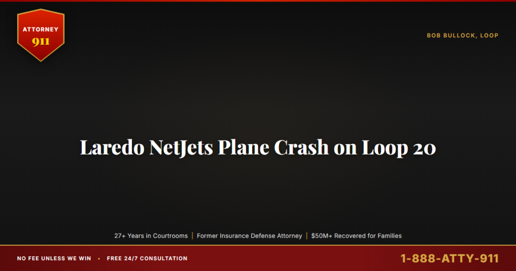 Laredo NetJets Plane Crash on Loop 20, Attorney911 Aviation Wrongful Death and Injury Lawyers, 27+ Years of Federal-Court ... — Attorney911, The Manginello Law Firm