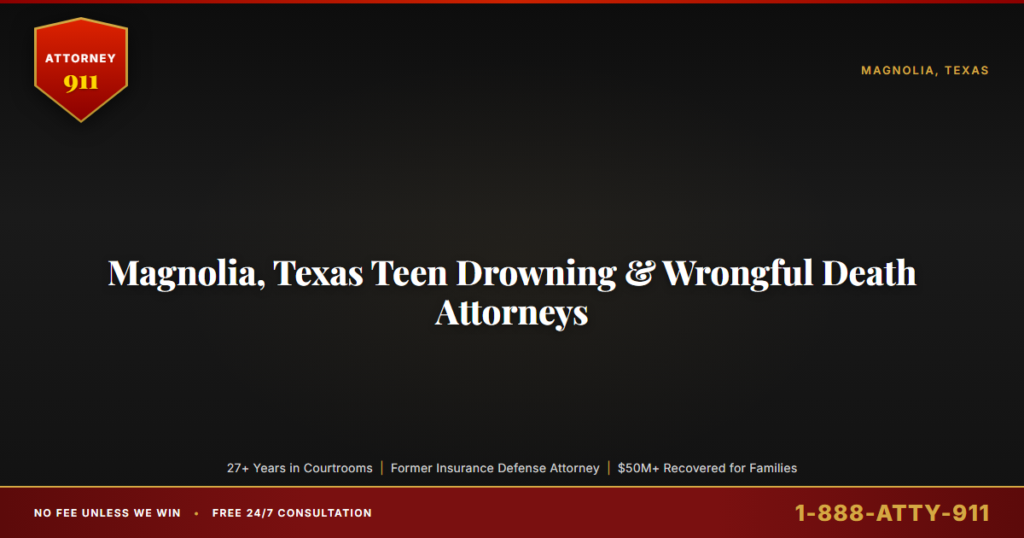 Magnolia, Texas Teen Drowning & Wrongful Death Attorneys, Attorney911 Investigates the Retention Pond and Construction-Sit... — Attorney911, The Manginello Law Firm