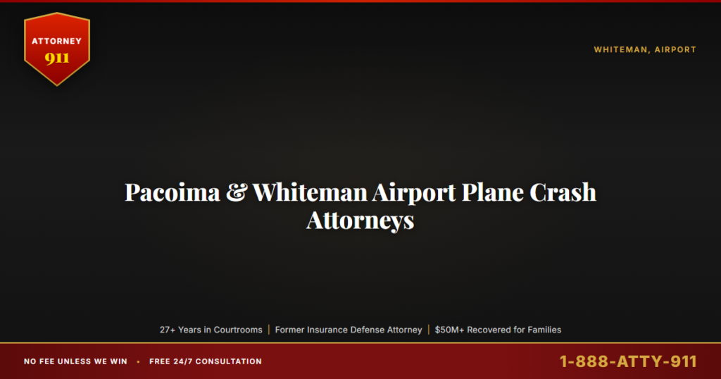 Pacoima & Whiteman Airport Plane Crash Attorneys, Attorney911 Brings 27+ Years of Federal-Court Trial Experience to Gear-U... — Attorney911, The Manginello Law Firm