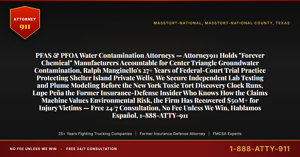 PFAS & PFOA Water Contamination Attorneys — Attorney911 Holds 