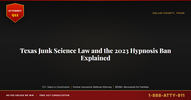 Texas Junk Science Law and the 2023 Hypnosis Ban Explained, How Flores v. Texas Affects Article 11.073 CCP, Federal Habeas... — Attorney911, The Manginello Law Firm