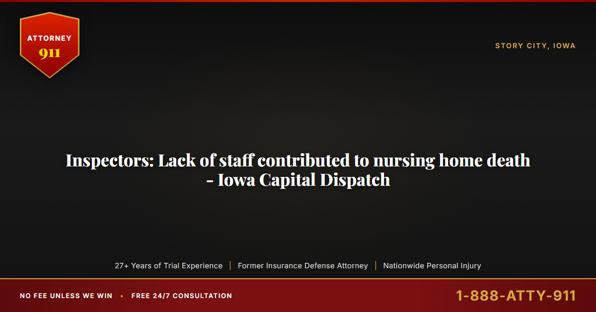 Inspectors: Lack of staff contributed to nursing home death - Iowa Capital Dispatch - Attorney911