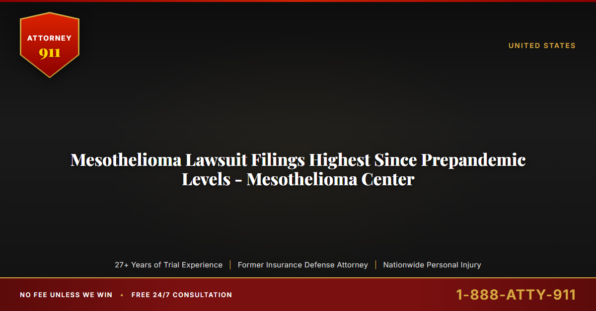 Mesothelioma Lawsuit Filings Highest Since Prepandemic Levels - Mesothelioma Center - Attorney911